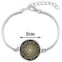 IShang Mandala Necklace Jewelry Set for Women, Mandala Round Gemstone Pendant Necklace + Bracelet + Stud Earring Costume Womens Jewelry Sets with Gift Box