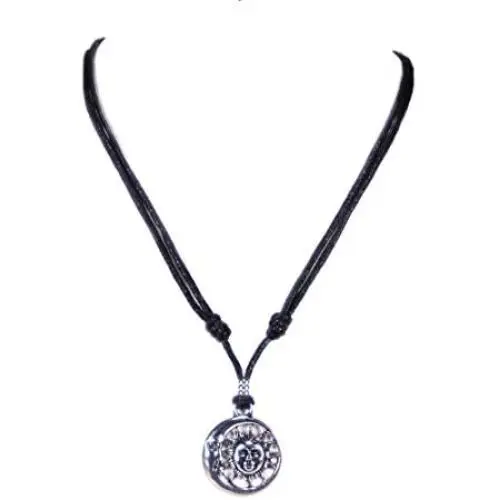 BlueRica Celestial Sun and Moon Pendant on Adjustable Cord Necklace