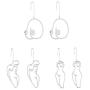 3 Pairs boob earrings Abstract Silver female Body Earrings Picasso women shape earrings wire face earrings-silver