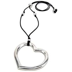 Vestopazzo Womens Aluminum Necklace with Open Heart Pendant