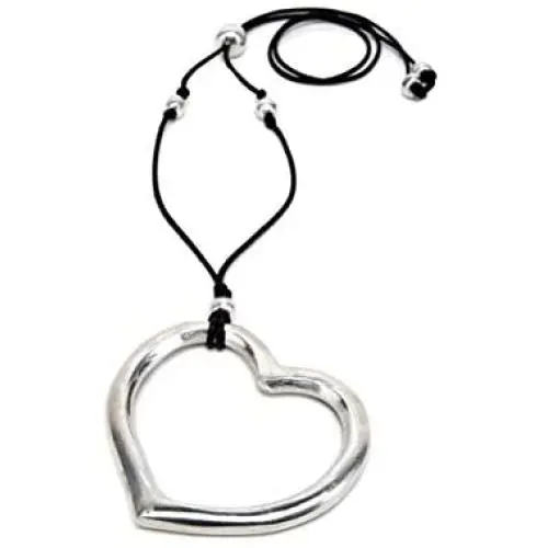 Vestopazzo Womens Aluminum Necklace with Open Heart Pendant Vestopazzo Womens Aluminum Necklace with Open Heart Pendant