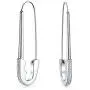 Large Crystal Symbol Support Refugees Threader Safety Pin Earrings For Women Black Plated Stainless Steel Large Crystal Symbol Support Refugees Threader Safety Pin Earrings For Women Black Plated Stainless Steel