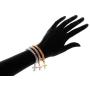 Barzel 18K Gold Plated Tri-Gold Charm Stretch Bracelets 3 Piece Set
