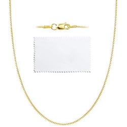ASHINE 0.8mm Italian Box Chain Necklace 925 Sterling Silver 16'' - 30'' with Silver Polishing Cloth