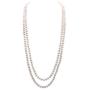 JYX Pearl Double Strand Necklace Classic 8-9mm White Freshwater Pearl Long Strand Necklace Opera Length 32''