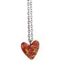 Tingle Red Opal Heart Necklace Pendant Sterling Silver Fine Jewelry For Women Fire Opal Pendant Necklace 925 Sterling Silver Heart Pendant Necklace For Girls
