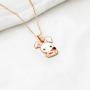 WSNANG Tiny Cute Rabbit Necklace Earring Set Bunny Earrings Pet Lover Gift