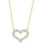 Carleen Yellow Gold Plated 925 Sterling Silver CZ Cubic Zirconia Open Heart Necklace Stud Earrings Jewelry Set For Women Girls