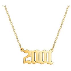 JIAHATE Birth Years Necklace for Women Girls,Initial Number Year Pendant Necklace Men Boy Birthstone Birthday Gift Charm Friendship Old English Arabic Mumerals Stainless Steel Necklace Jewelry