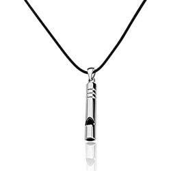 POTIY Whistle Pendant Necklace Coach Whistle Emergency Survival Whistle for Camping Hiking Hunting and Pet Training Cylinder Pendant Necklace for Men and Women