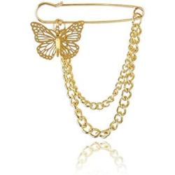 yansport Butterfly Chain Brooch, Sweater Shawl Brooches, Cute Butterfly Brooch, Retro Fashion Brooches for Men and Women