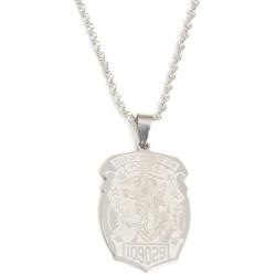 Stainless Steel Saint Michael Personalized Police Badge with Department Badge Jewelry