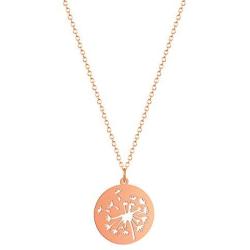 Trendy Fashion Dandelion Round Pendant Necklace Lucky Stainless Steel Metal Plant Amulet