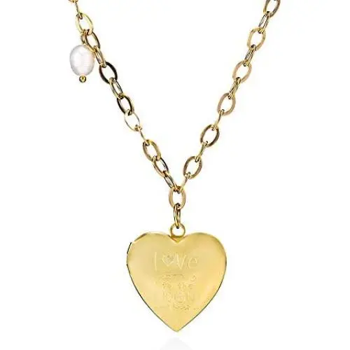 Solememo 14K Gold Plated Stainless Steel Minimalist Elegant Heart Locket Coin Pearl Ring Evil Eye Pendants Delicate Adjustable Chain Layering Necklace Solememo 14K Gold Plated Stainless Steel Minimalist Elegant Heart Locket Coin Pearl Ring Evil Eye Pendants Delicate Adjustable Chain Layering Necklace