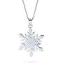 Christmas White Simulated Pearl Holiday Party Snowflake Pendant Necklace Earring Jewelry Set for Women Leverback Silver Plated