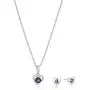 Girls Petite Sterling Silver Birthstone Open Heart Stud Earrings and 16'' Pendant Necklace Jewelry Set