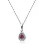 Gin & Grace 10K White Gold Natural Diamond (I1,I2) & Pear Cut Genuine Ruby Pendant for Women Gin & Grace 10K White Gold Natural Diamond (I1,I2) & Pear Cut Genuine Ruby Pendant for Women