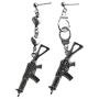 Infinity Love Heart Dangle Drop Earrings Asymmetry Double Heart Cool Pistol Handcuffs Earrings Stud for Couple Women Girls