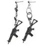 Infinity Love Heart Dangle Drop Earrings Asymmetry Double Heart Cool Pistol Handcuffs Earrings Stud for Couple Women Girls