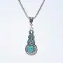 Asooll Bohemian Turquoise Necklace Chain Silver Water Drop Blue Beaded Necklace Pendant Fashion Jewelry for Women Asooll Bohemian Turquoise Necklace Chain Silver Water Drop Blue Beaded Necklace Pendant Fashion Jewelry for Women