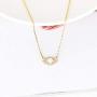 AgeXinjo Gold Necklace Opal Evil Eye Dainty CZ Heart Cross Bar Teardrop Choker Necklace for Women