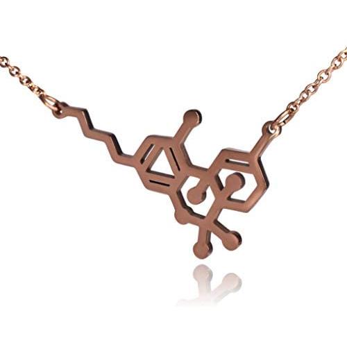 Clayton Jewelry Labs THC Tetrahydrocannabinol Weed Marijuana Molecule Stainless Steel Necklace