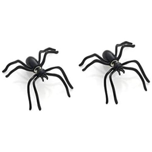 Cinlan Black Spider & Bat Dangle Drop Earrings Halloween Party Costume Accessories Jewelry