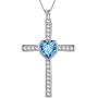 Birthstone Necklace/Earring 925 Sterling Silver Women Cross/3D Cube/Cresent Moon Birth Stone Jewelry Mens Birthday Gift Anniversary Present