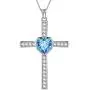 Birthstone Necklace/Earring 925 Sterling Silver Women Cross/3D Cube/Cresent Moon Birth Stone Jewelry Mens Birthday Gift Anniversary Present
