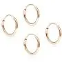 SOLIDGOLD - 14K Endless Gold 10mm Infinity Hoop Sleeper Earrings 2-3 Pair Set | Yellow, Rose & White Gold