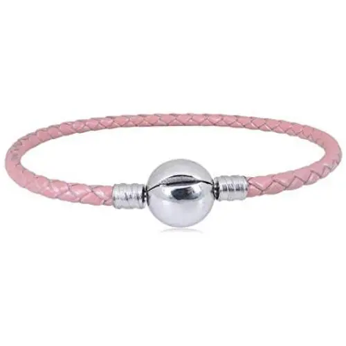 JMQJewelry Leather Stainless Steel Chain Bead Charm for Bracelets Women Men Girl Jewelry 18.8cm 7.4inches JMQJewelry Leather Stainless Steel Chain Bead Charm for Bracelets Women Men Girl Jewelry 18.8cm 7.4inches