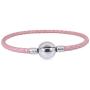 JMQJewelry Leather Stainless Steel Chain Bead Charm for Bracelets Women Men Girl Jewelry 18.8cm 7.4inches