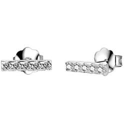 925 Sterling Silver Stud Earrings, BoRuo Mini Bar Line Stick Earrings High Polish Tarnish Resistant Earrings