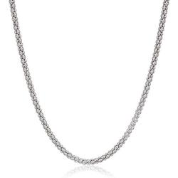 Sterling Silver 2.00mm Popcorn Flex Rhodium Plated Chain