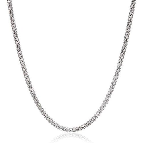 Sterling Silver 2.00mm Popcorn Flex Rhodium Plated Chain