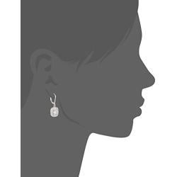 Sterling Silver Cubic Zirconia Round-Cut Halo Drop Leverback Earrings (3 cttw)