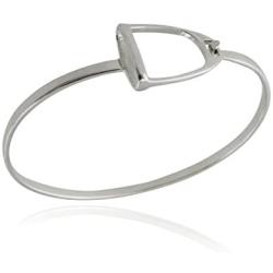 Sterling Silver Stirrup Bangle Bracelet, Horse Saddle Equestrian Jewelry