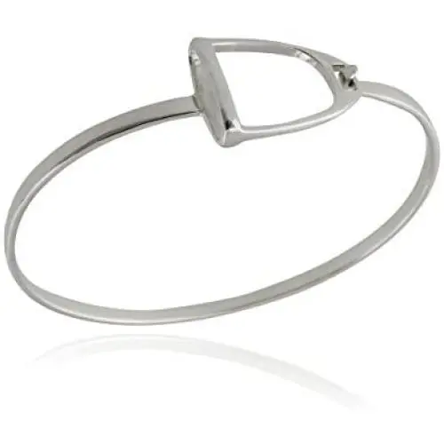 Sterling Silver Stirrup Bangle Bracelet, Horse Saddle Equestrian Jewelry Sterling Silver Stirrup Bangle Bracelet, Horse Saddle Equestrian Jewelry