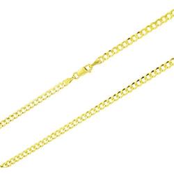 Nuragold 10k Yellow Gold 3mm Solid Cuban Curb Link Chain Pendant Necklace, Mens Womens Lobster Lock 16'' 18'' 20'' 22'' 24'' 26'' 28'' 30''