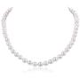 Natural AAA Quality Round White Cultured Freshwater Pearl Necklace Jewelry for Women Girls Anniversary Birthday Mother Christmas Gifts