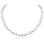 Natural AAA Quality Round White Cultured Freshwater Pearl Necklace Jewelry for Women Girls Anniversary Birthday Mother Christmas Gifts