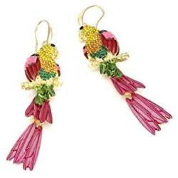 Parrot Earrings for Women,Zircon Drop Dangle Earrings Hypoallergenic,Boho Animal Earrings for Girls,Gifts for Bird Lovers