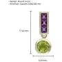 9K Yellow Gold Drop Pedant with Round 5 mm Peridot August Birthstone and 2.5x2.5 mm Square Amethyst February Birthstone 9K Yellow Gold Drop Pedant with Round 5 mm Peridot August Birthstone and 2.5x2.5 mm Square Amethyst February Birthstone