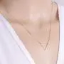Jovono Fashion Triangle Pendant Necklaces Dainty Necklace Chain Jewelry for Women and Girls (Silver)