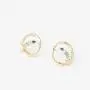 ORDOR 14K gold-plated-brass stud Earrings For Women 0.78'' x0.78''/Silver post/Nickel free/brass, Cubic Zirconia(Aquamarine, sapphire color)