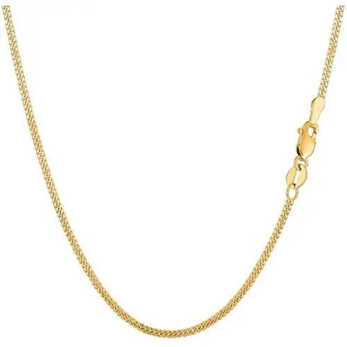 10k SOLID Yellow or White Gold 1.00MM, 1.5MM OR 2MM Shiny Diamond-Cut Gourmette Chain Necklace for Pendants and Charms with Lobster-Claw Clasp (16'' 18'' 20'' 22'' or 24 inch) 10k SOLID Yellow or White Gold 1.00MM, 1.5MM OR 2MM Shiny Diamond-Cut Gourmette Chain Necklace for Pendants and Charms with Lobster-Claw Clasp (16'' 18'' 20'' 22'' or 24 inch)