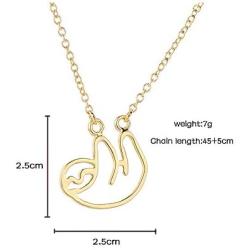 Charm Animal Sloth Drop Earrings Necklace Set,Long Chain Tassel Sloth Earrings Cute Sloth Pendant Necklace with Message Card for Women Teen Girls Child Inspired Jewelry