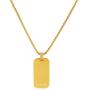 Geoffrey Beene Stainless Steel Mens Angled Edges Dog Tag Necklace