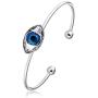 Evil Eye Bangle Bracelet,Blue Swarovski Element Crystal Bracelet Free Size Gift for Womens Girls,Crystal from Swarovski
