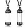 Stainless Steel Glass Openable Container Vial Tube Urn Keepsake Cremation Ashes Holder Memorial Pendant Necklace,Funnel Kit Included